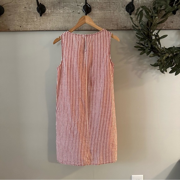 Max Studio Red Striped Linen Blend Shift Dress Size Small - Picture 6 of 14